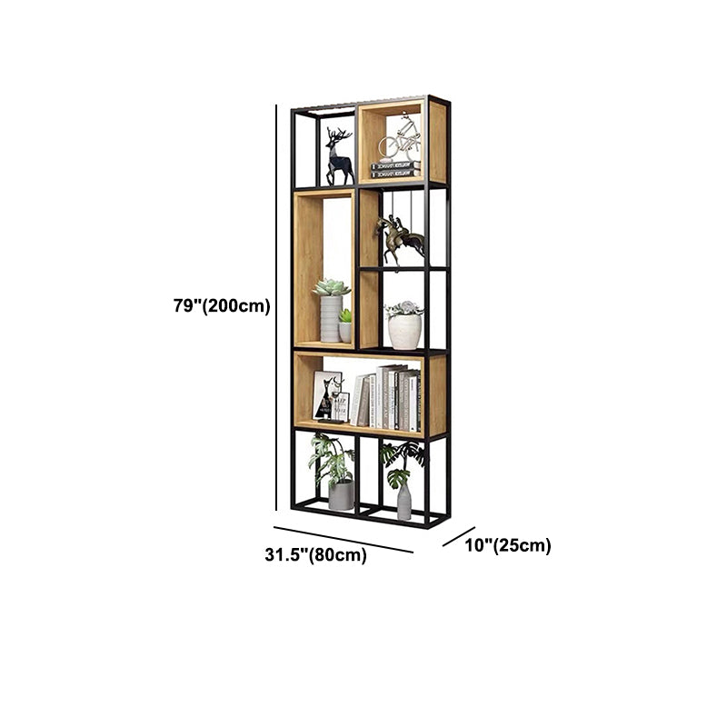 9.84"W Bookcase Industrial Style Open Back Bookcase for Study Room Home Office