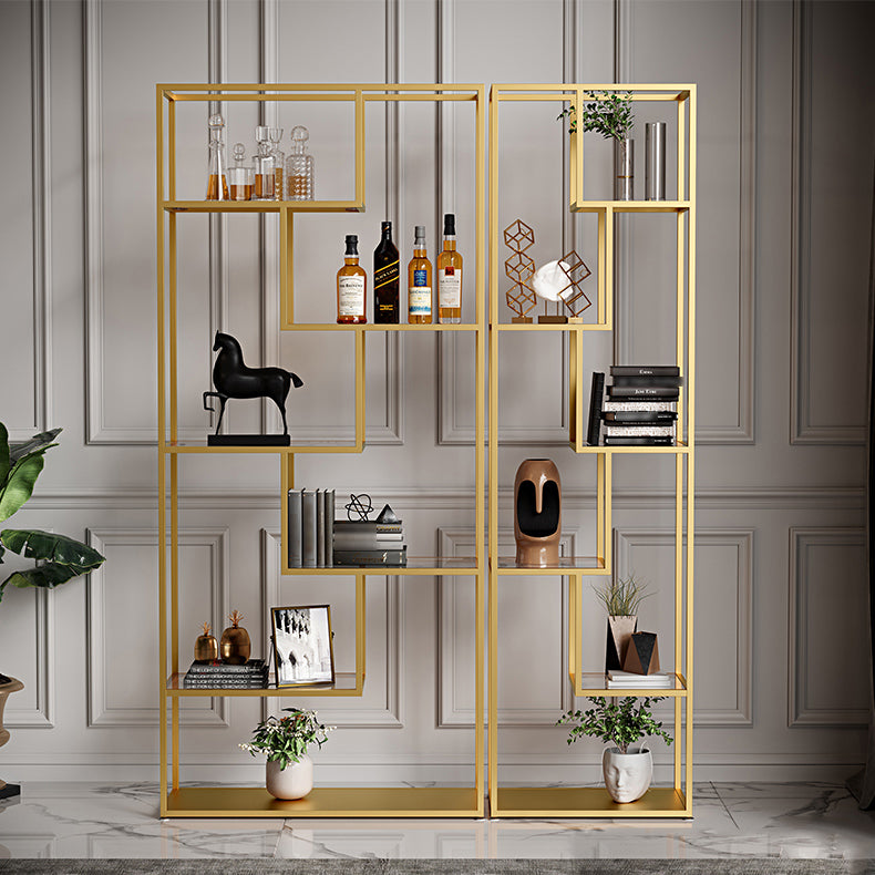 Libreria etagere industriale aperta verticale telaio di ferro invalido scaffale in vetro