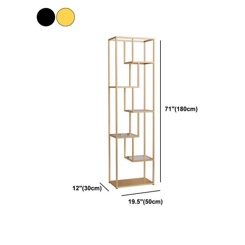 Libreria etagere industriale aperta verticale telaio di ferro invalido scaffale in vetro