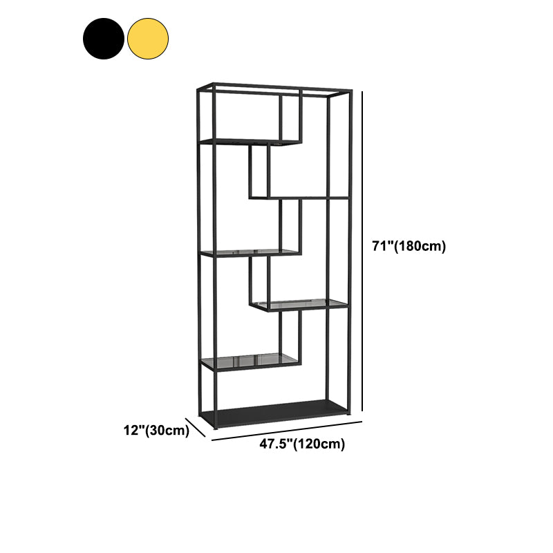 Libreria etagere industriale aperta verticale telaio di ferro invalido scaffale in vetro