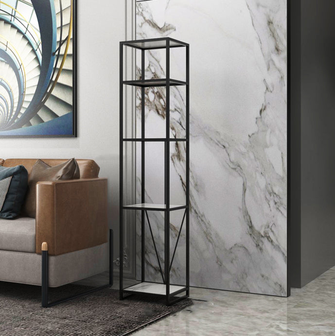 Libreria etagere aperta verticale industriale telaio in ferro -scaffale in legno fabbricato scaffale