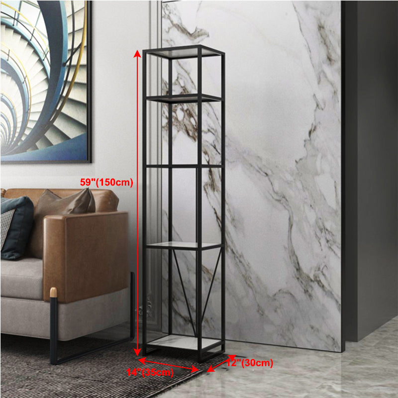 Libreria etagere aperta verticale industriale telaio in ferro -scaffale in legno fabbricato scaffale