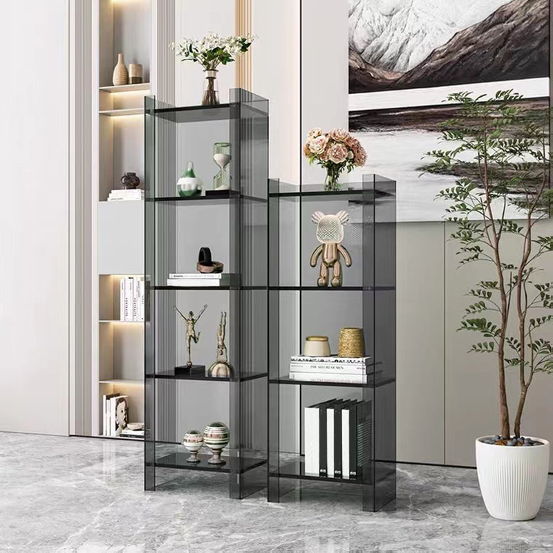 9.84"W Bookshelf Glam Style Closed Back Acrylic Bookcase for Office and Study Room