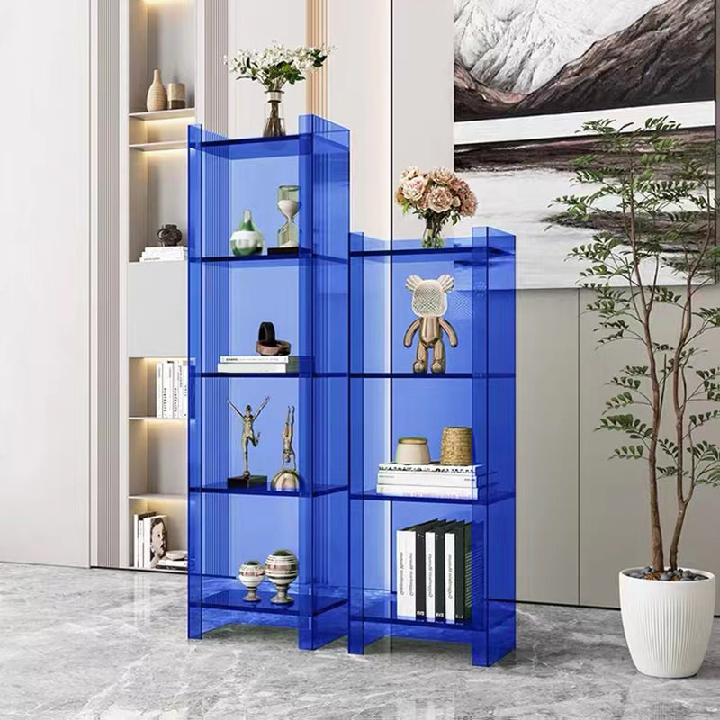 9.84"W Bookshelf Glam Style Closed Back Acrylic Bookcase for Office and Study Room