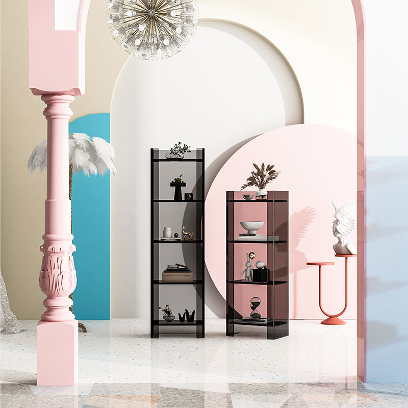 9.84"W Bookshelf Acrylic Glam Style Closed Back Bookcase for Office and Study Room
