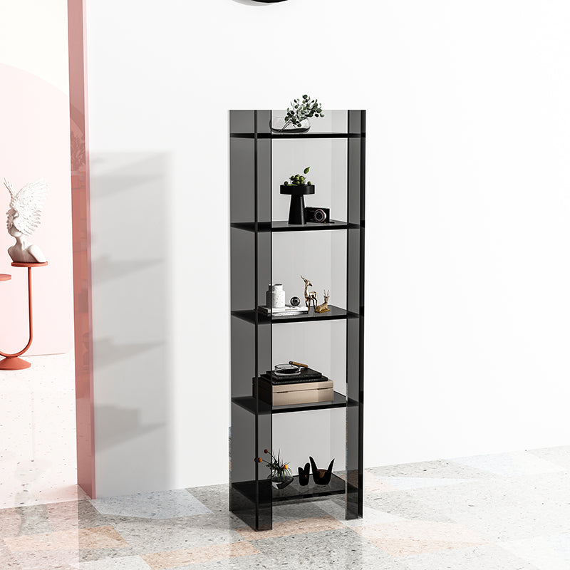 9.84"W Bookshelf Acrylic Glam Style Closed Back Bookcase for Office and Study Room