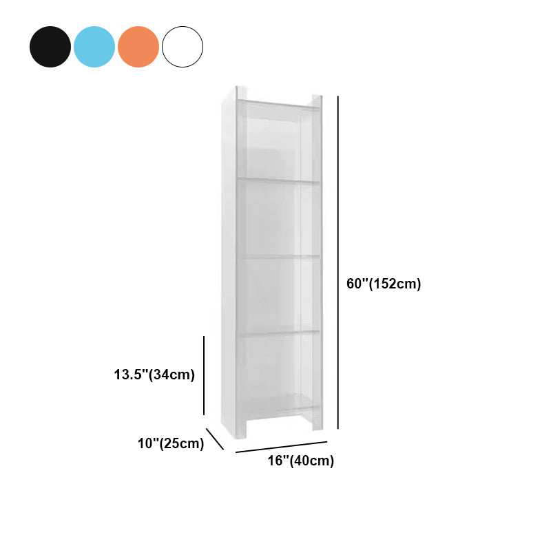 9.84"W Bookshelf Acrylic Glam Style Closed Back Bookcase for Office and Study Room