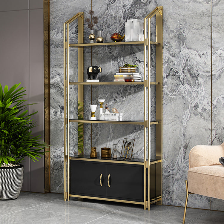 11.81 "W libreria aperta in stile glam in stile per la sala d'origine dello studio Home Office
