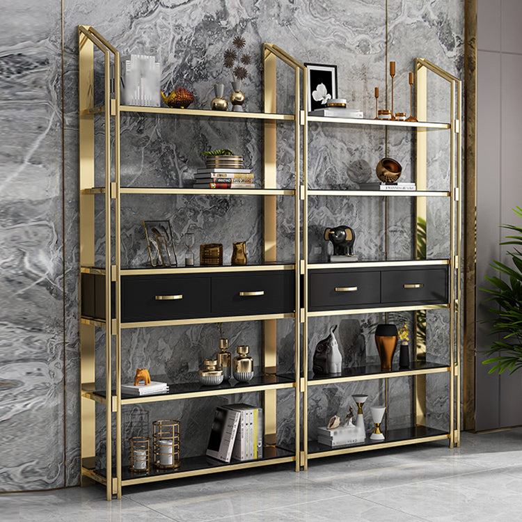 11.81 "W libreria aperta in stile glam in stile per la sala d'origine dello studio Home Office