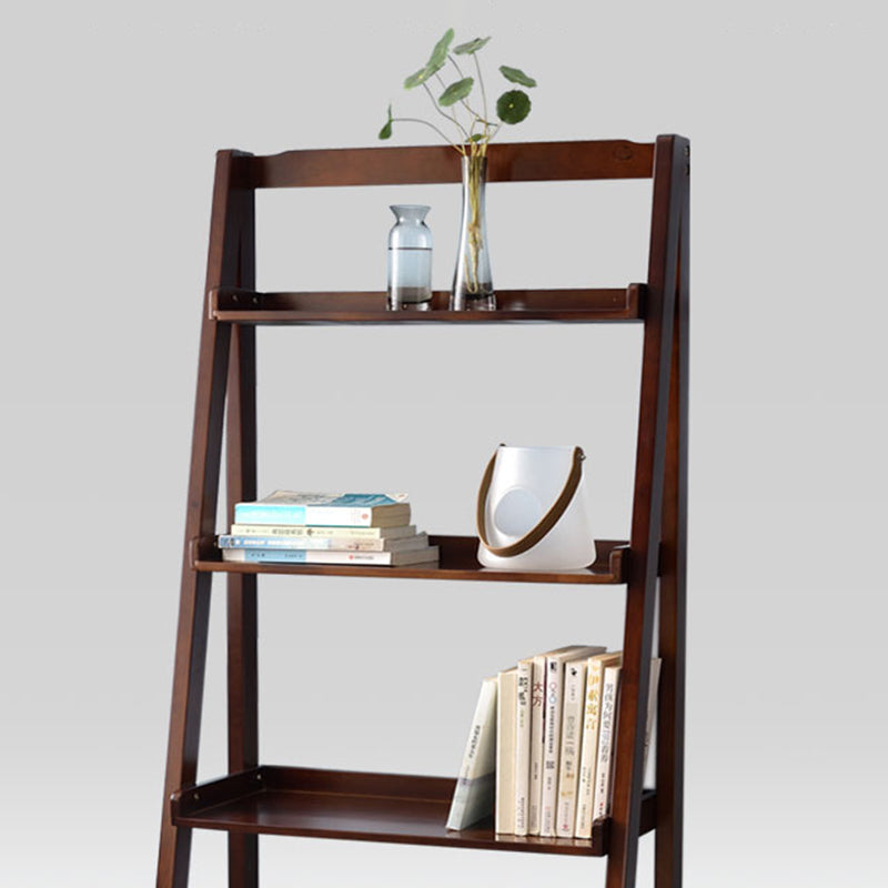 4-Shelf-Gummi-Holzleiter-Bücherregal moderne vertikale Bücherregal für Zuhause