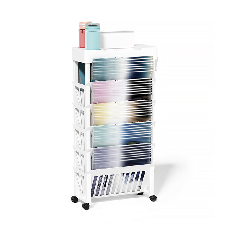 Plastic Closed Back Geometric Bookshelf Contemporary Bookshelf for Classroom