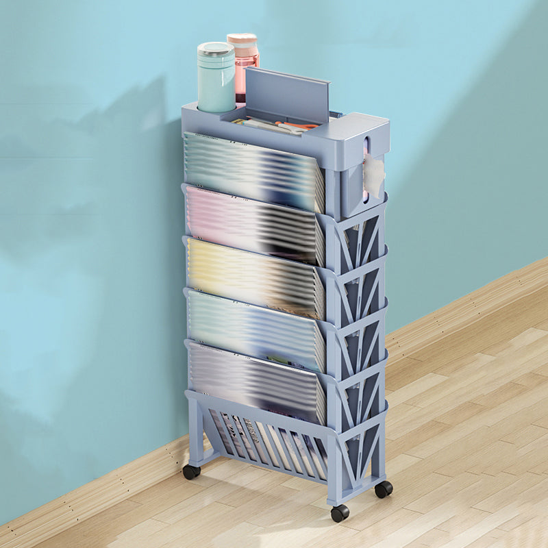 Plastic Closed Back Geometric Bookshelf Contemporary Bookshelf for Classroom