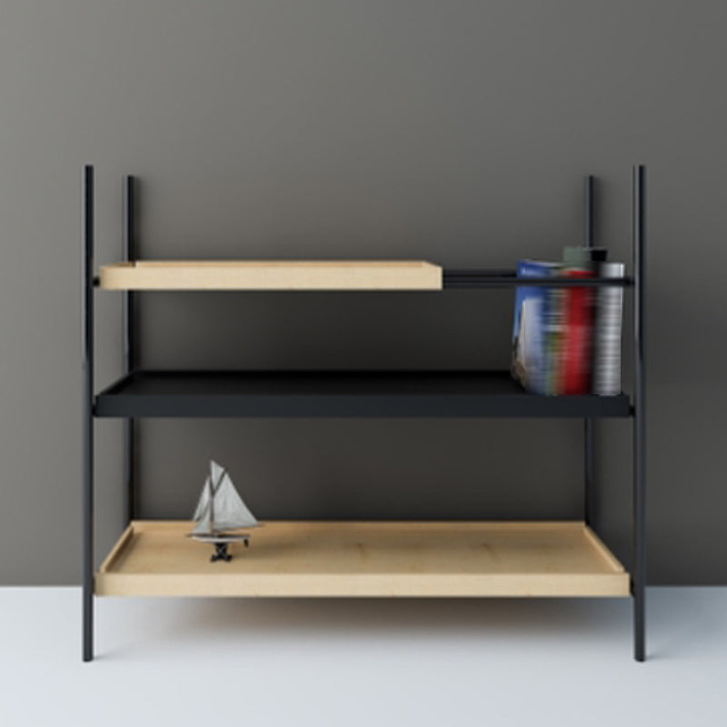 Zeitgenössischer Stilbuchschule Black Open Back Bücherregal für Home Office Study Room