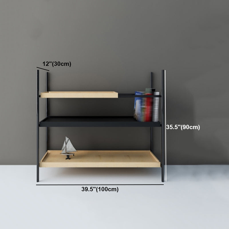 Libreria in stile contemporaneo libreria aperta nera per la sala da studio