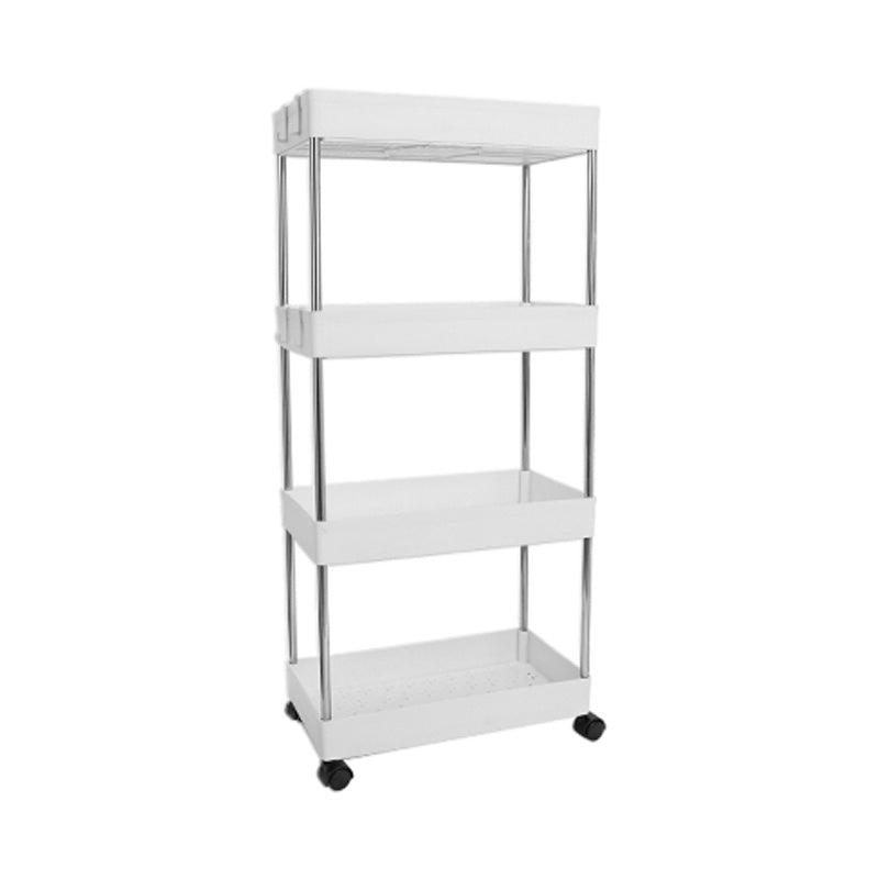 Plastic Bookshelf White Open Shelf Bookcase for Home Study Room Office