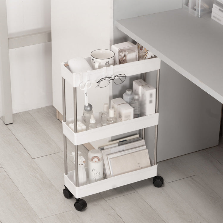 Plastic Bookshelf White Open Shelf Bookcase for Home Study Room Office