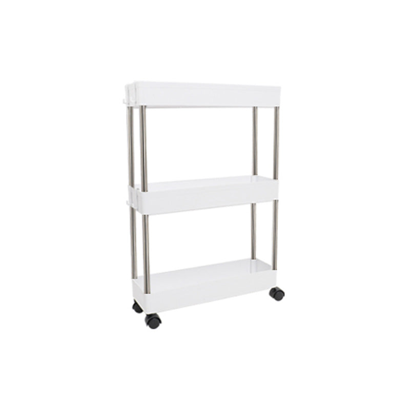 Plastic Bookshelf White Open Shelf Bookcase for Home Study Room Office
