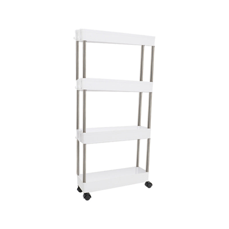 Plastic Bookshelf White Open Shelf Bookcase for Home Study Room Office