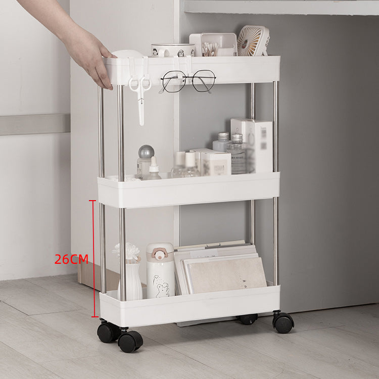 Plastic Bookshelf White Open Shelf Bookcase for Home Study Room Office