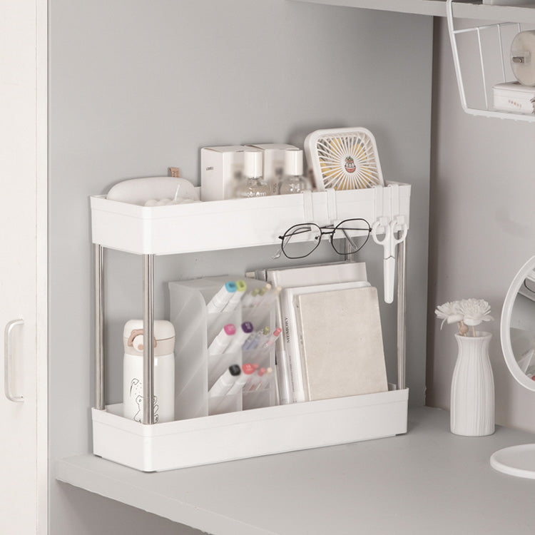 Plastic Bookshelf White Open Shelf Bookcase for Home Study Room Office