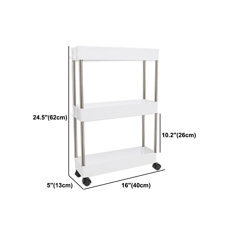Plastic Bookshelf White Open Shelf Bookcase for Home Study Room Office