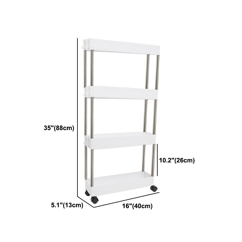 Plastic Bookshelf White Open Shelf Bookcase for Home Study Room Office