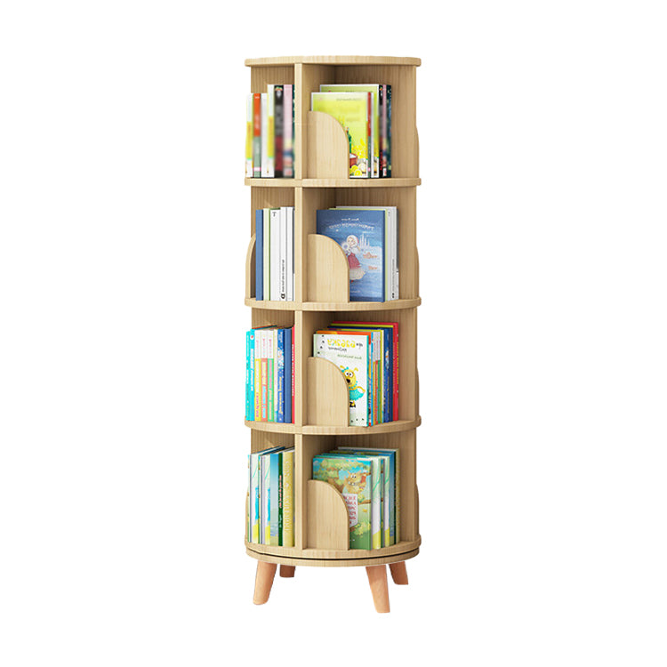 Solid Wood Bookshelf Contemporary Style Natural Bookcase for Home Office