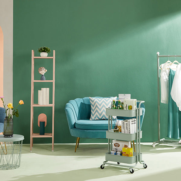 Stahl zeitgenössischer vertikaler Bücherregal mit Caster Wheels Bücherregal, 17,7 "L x 15" W x 32,3 "H