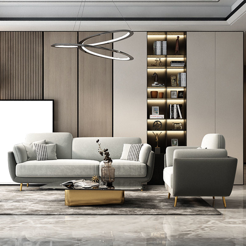Polish Finish  Sofa  Flared Arm Sofa for Living Room and Bonus Room