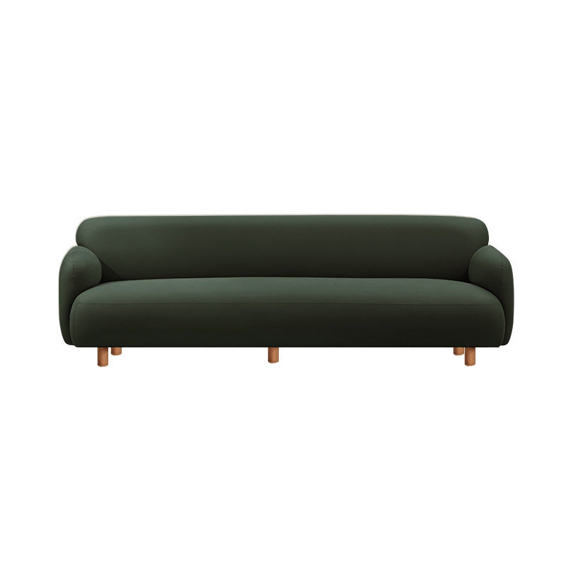 Cushioned Backrest Sponge Padded Fabric Beige/orange/dark Green Sofa