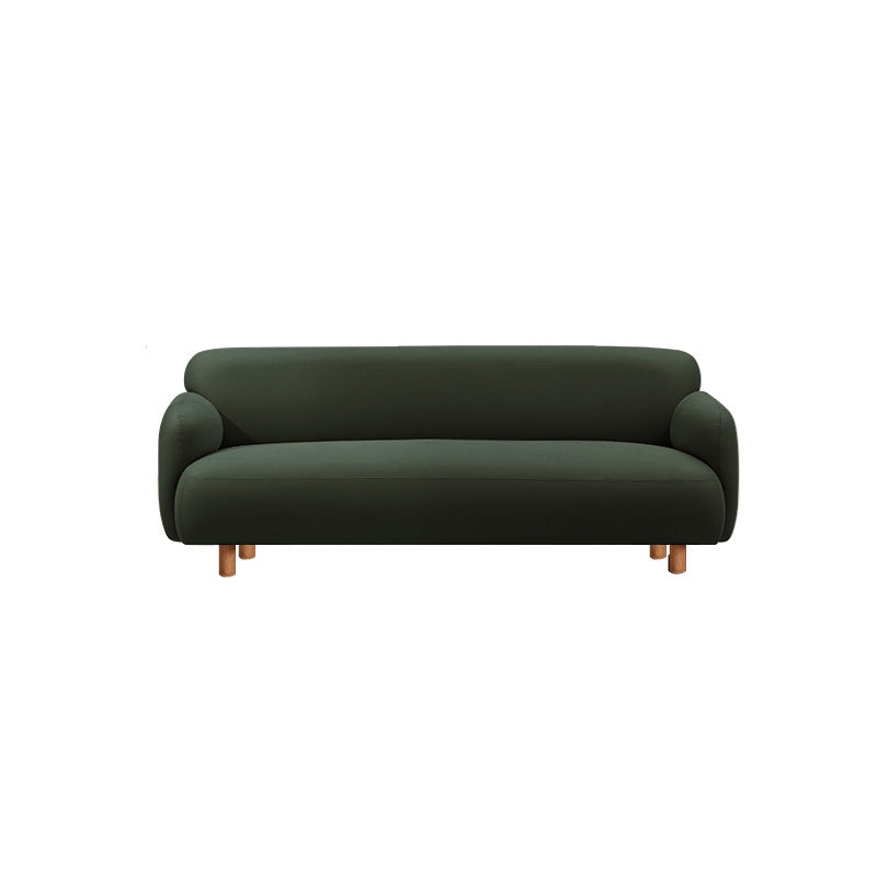 Cushioned Backrest Sponge Padded Fabric Beige/orange/dark Green Sofa