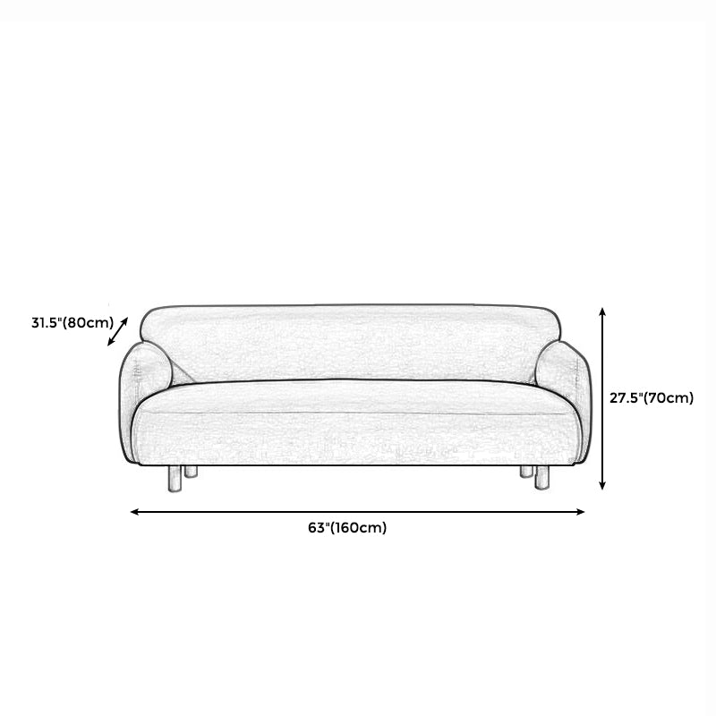 Cushioned Backrest Sponge Padded Fabric Beige/orange/dark Green Sofa