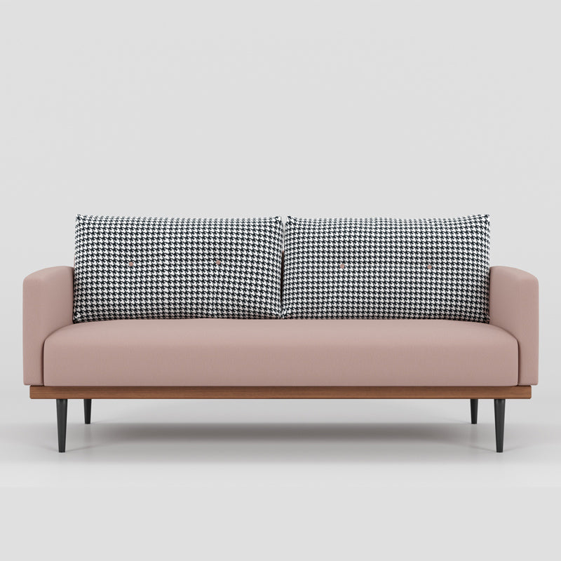 Square Arm Sofa Sofa 31.5" D x 29.53" H Faux Leather/Linen Sofa