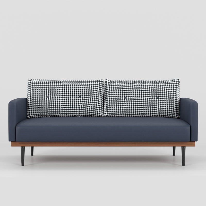 Square Arm Sofa Sofa 31.5" D x 29.53" H Faux Leather/Linen Sofa