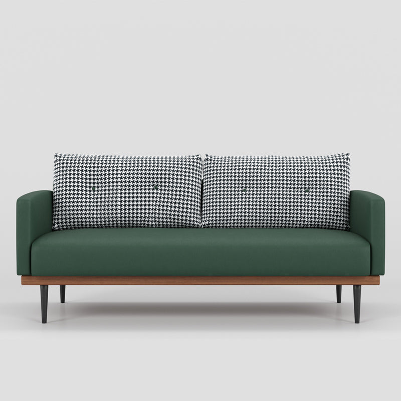 Square Arm Sofa Sofa 31.5" D x 29.53" H Faux Leather/Linen Sofa