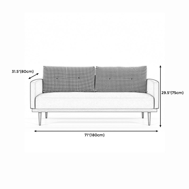 Square Arm Sofa Sofa 31.5" D x 29.53" H Faux Leather/Linen Sofa