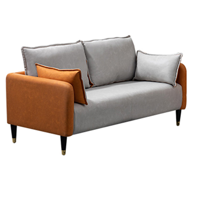29,92 "H Faux Leder Quadratarm Arm Modernes Sofa mit 2 Kissen für Wohnzimmer, Wohnung