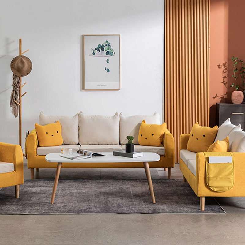 22.83" H Velvet Square Arm Modern Sofa with Tight Back slipcovered Sofa