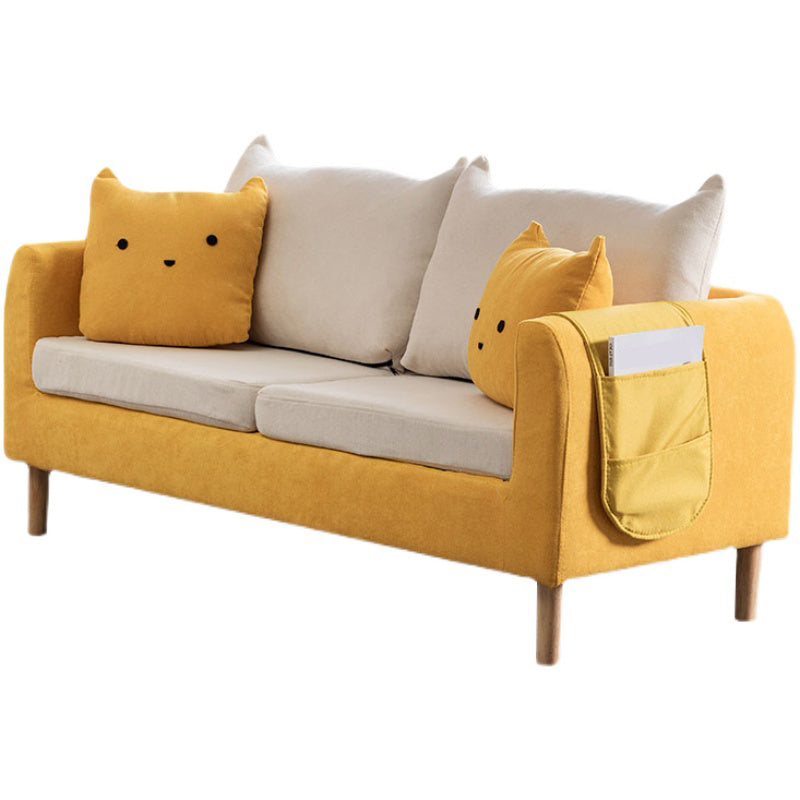 22.83" H Velvet Square Arm Modern Sofa with Tight Back slipcovered Sofa
