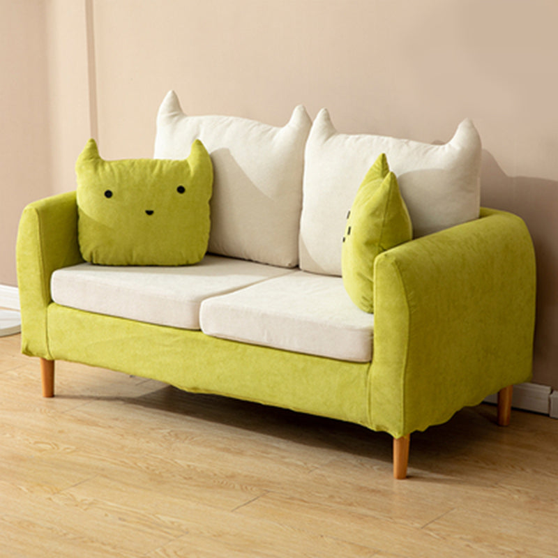 22.83" H Velvet Square Arm Modern Sofa with Tight Back slipcovered Sofa