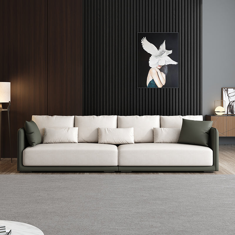 Sofá moderno moderno de poliéster 35 "W Sofá de brazo cuadrado con almohadas de almohadillas para sala de estar