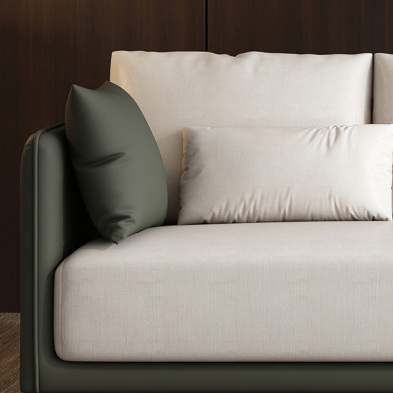 Sofá moderno moderno de poliéster 35 "W Sofá de brazo cuadrado con almohadas de almohadillas para sala de estar