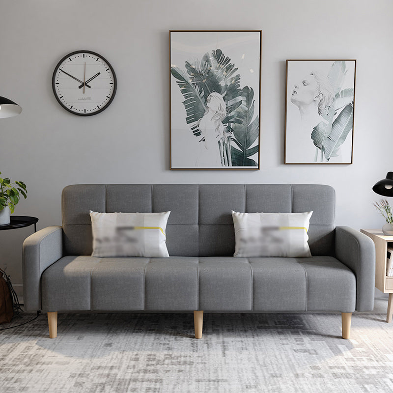 Transitional modern moderno sciolto di divano a braccio quadrato di lino con scorrimento