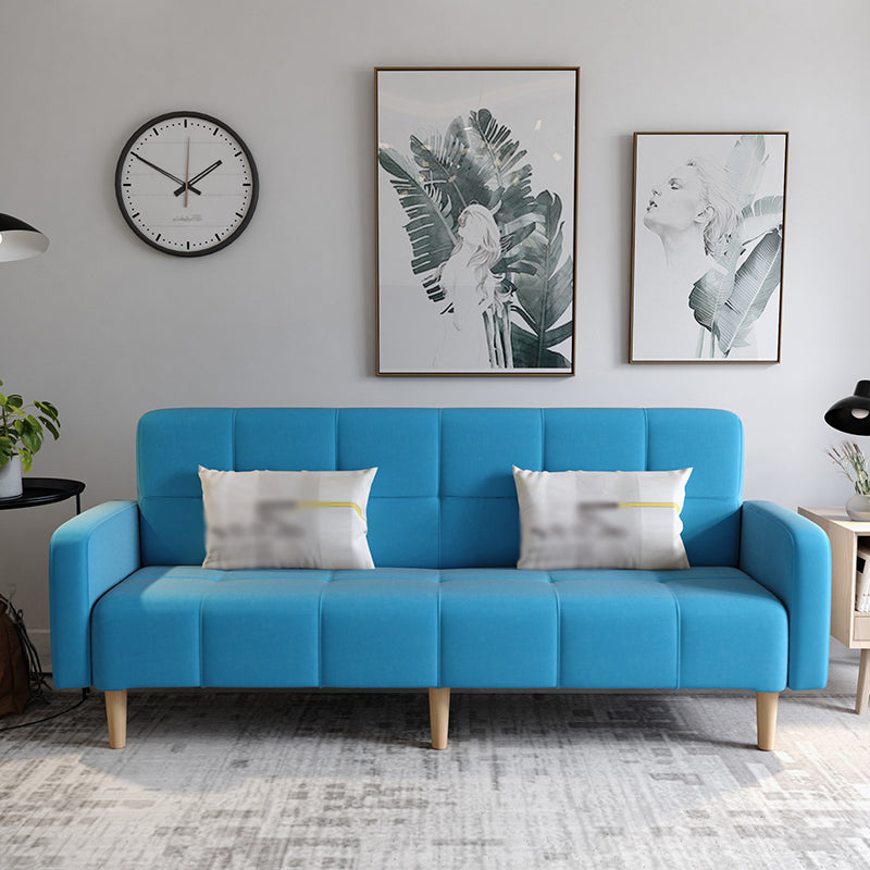 Transitional modern moderno sciolto di divano a braccio quadrato di lino con scorrimento