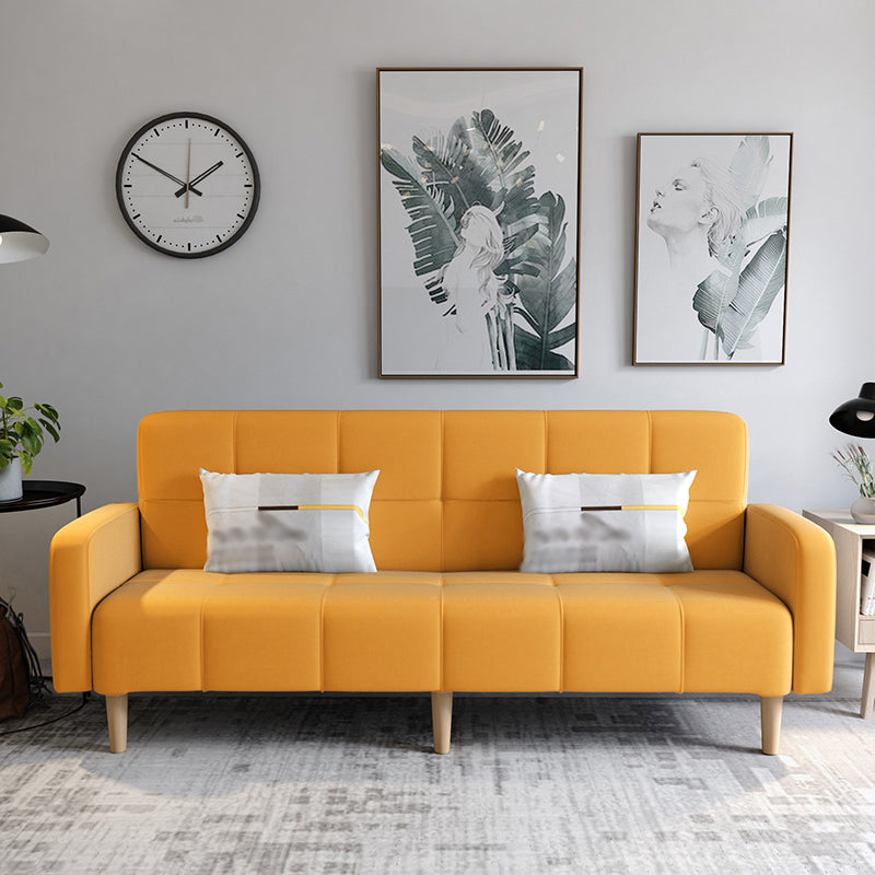 Transitional modern moderno sciolto di divano a braccio quadrato di lino con scorrimento