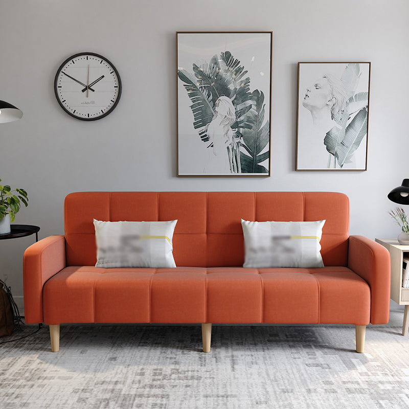 Transitional modern moderno sciolto di divano a braccio quadrato di lino con scorrimento