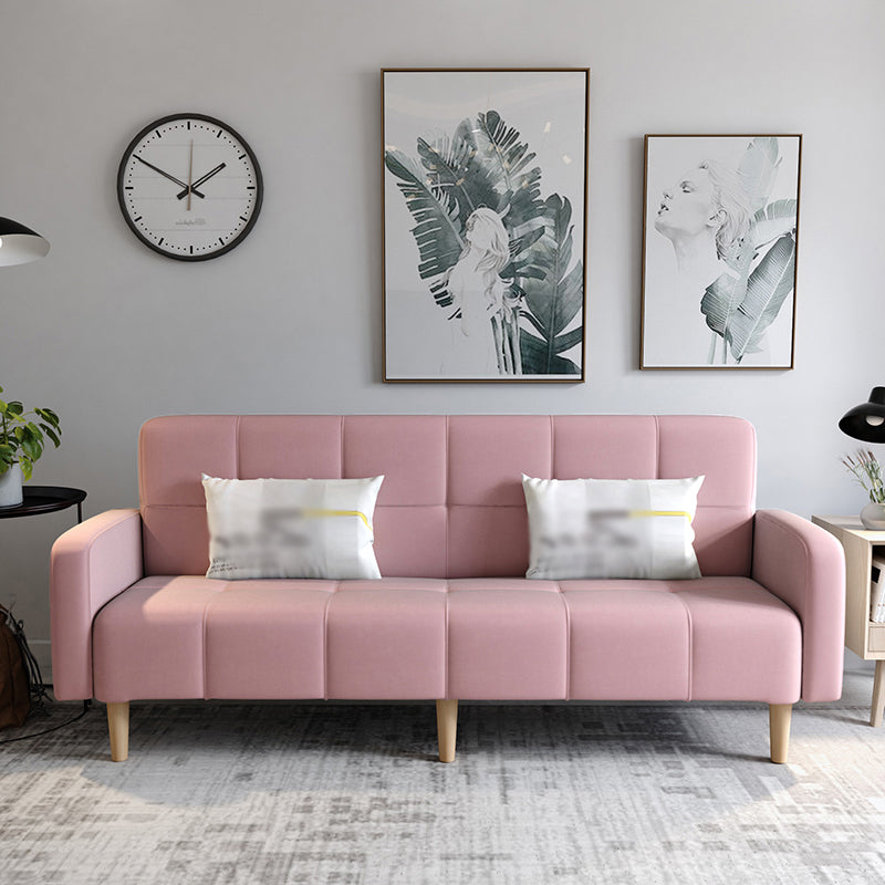 Transitional modern moderno sciolto di divano a braccio quadrato di lino con scorrimento