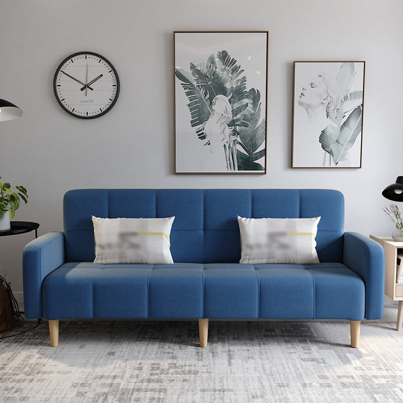Transitional modern moderno sciolto di divano a braccio quadrato di lino con scorrimento
