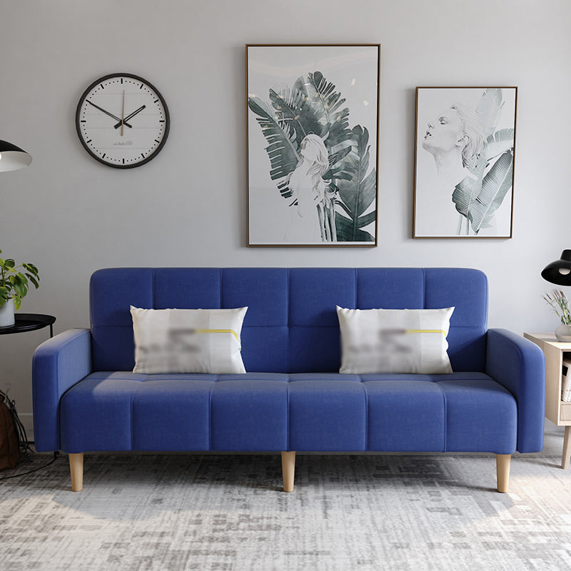 Transitional modern moderno sciolto di divano a braccio quadrato di lino con scorrimento
