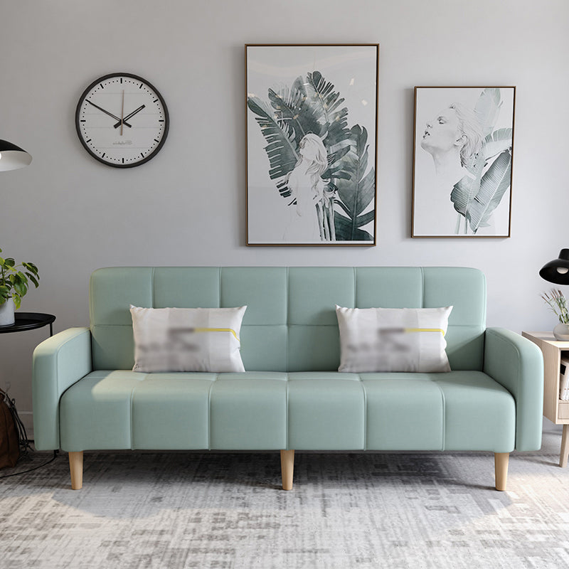 Transitional modern moderno sciolto di divano a braccio quadrato di lino con scorrimento